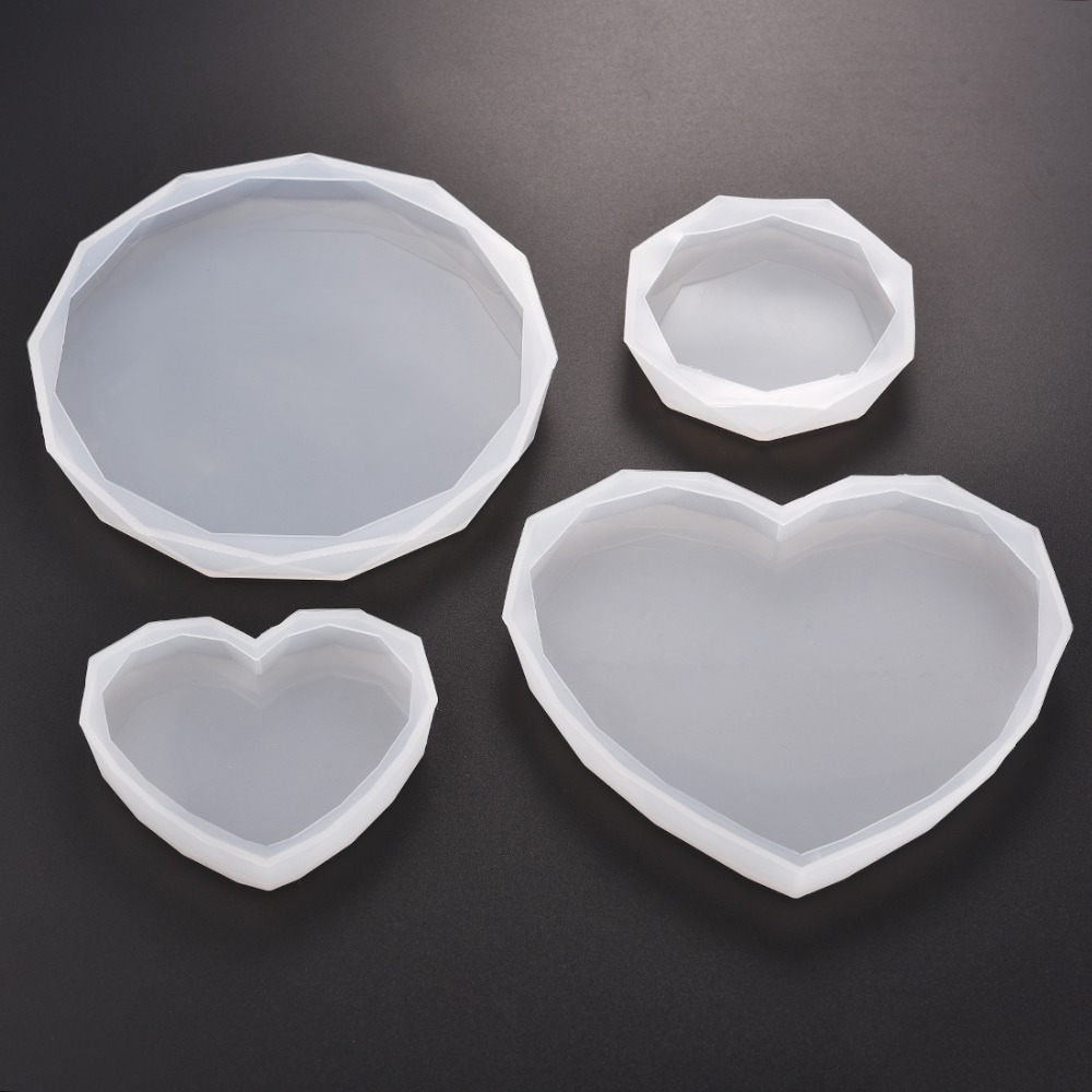 Resin Art Heart - 樹脂コースターシリコンモールド鋳造ラウンドハート型モールド DIY 手作りエポキシ UV 樹脂工芸品金型ツール
