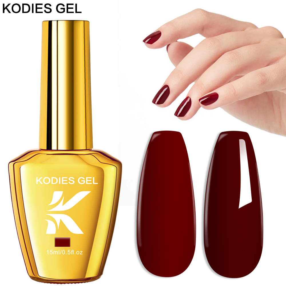 Uv Lamp Nail Resin - KODIES ジェルバーガンディレッドジェルネイルポリッシュ 15 ミリリットルソークオフジェルワニス半永久 UV ランプネイルラッカーマニキュアネイルアートサロン