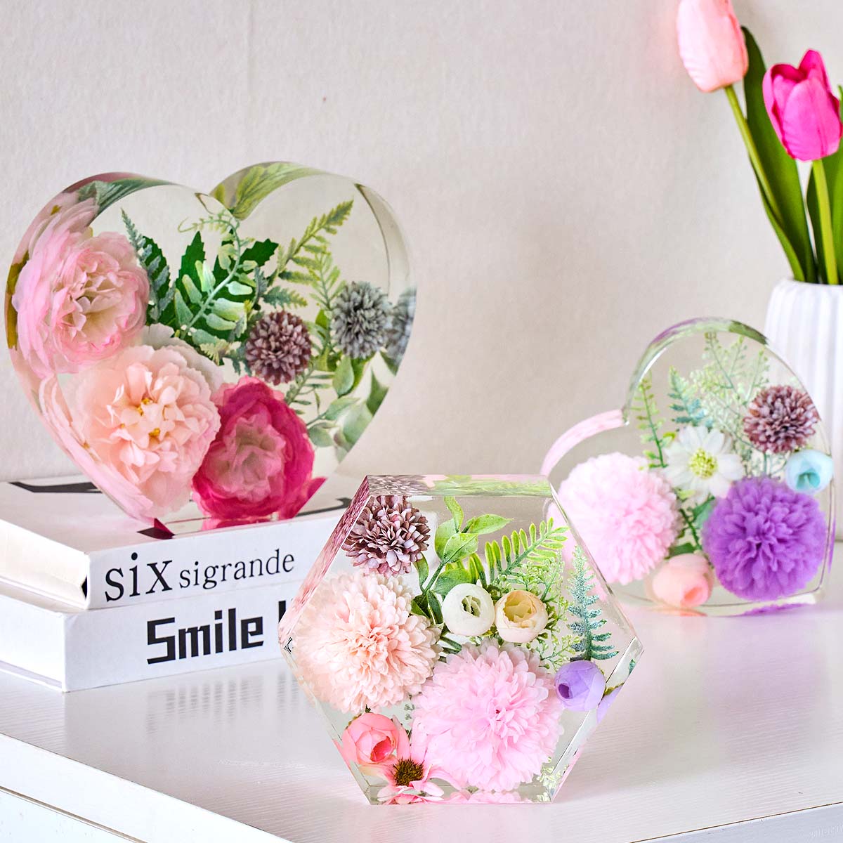 大型愛シリコンモールド DIY ハート六角形エポキシ樹脂モー - Resin Art Heart のレビューと価格