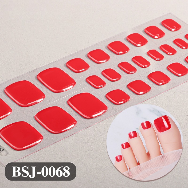 ピュアカラーつま先ジェルネイルステッカーネイキッドカラーレッ - Uv Lamp Nail Resin のレビューと価格
