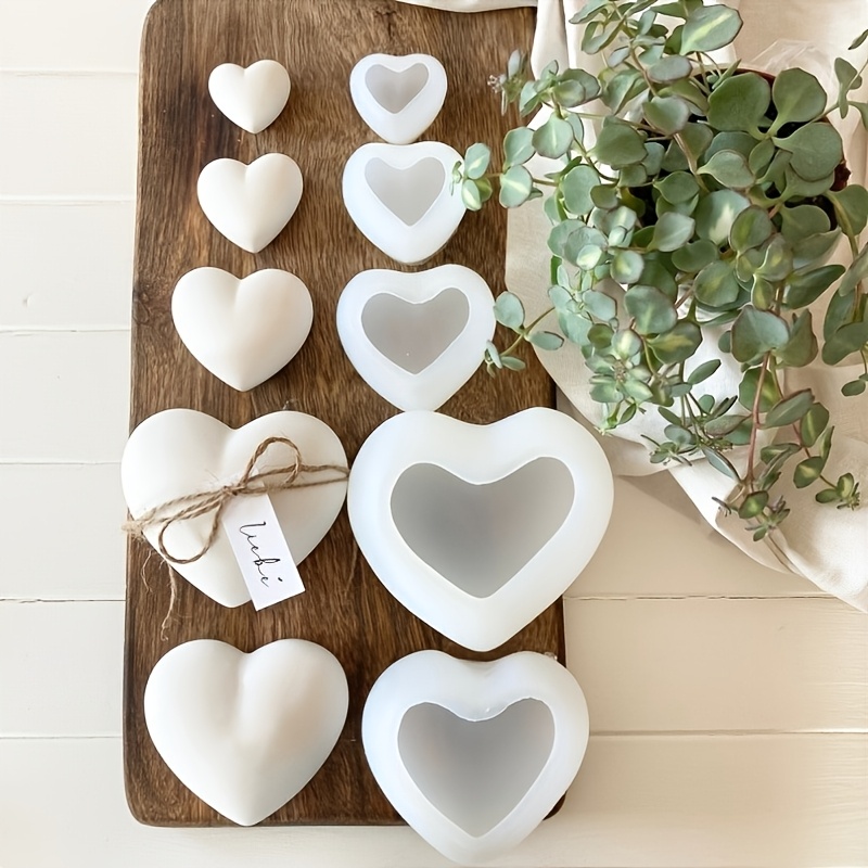 5個入りハート型石膏キャンドルオーナメント樹脂シリコンモール - Resin Art Heart のレビューと価格