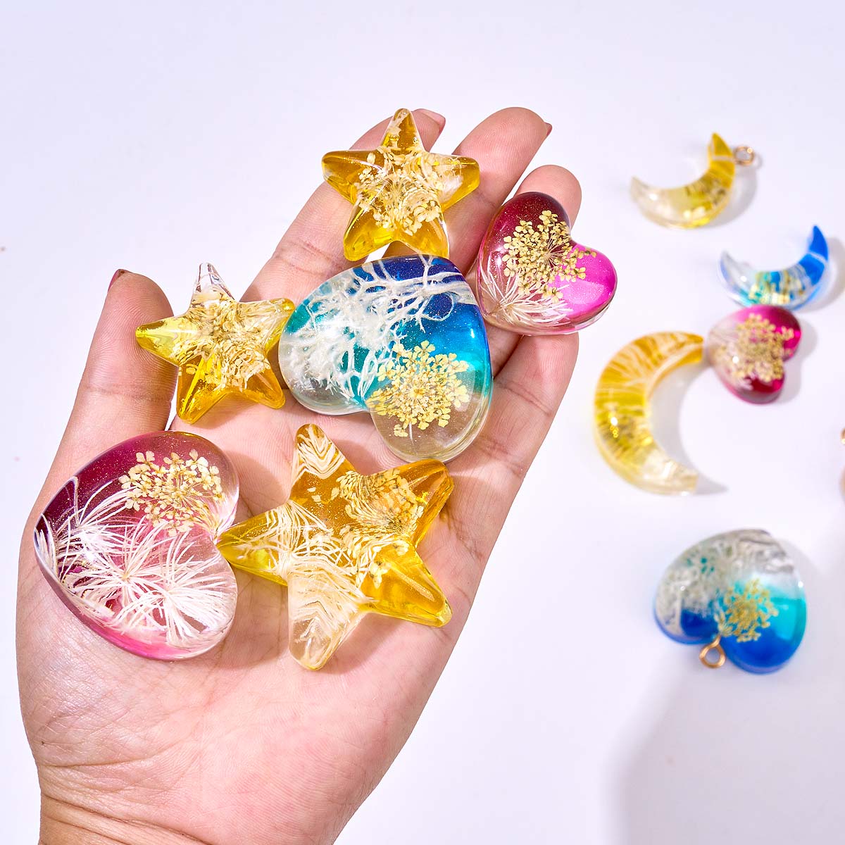 ハートスタームーンペンダントシリコンモールド DIY エポキ - Resin Art Heart のレビューと価格