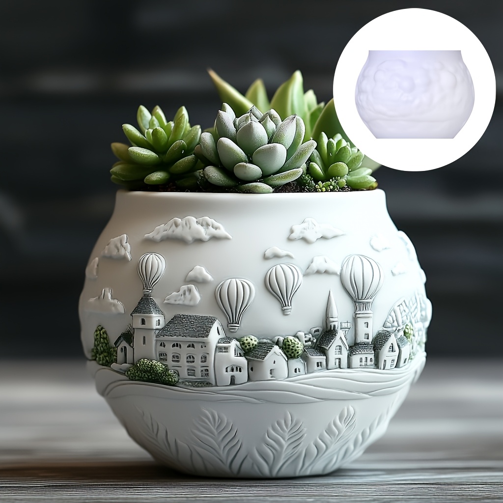 DIY 熱気球タウンハウスレリーフ多肉植物ポット樹脂シリコー - Resin Art Heat Gun のレビューと価格