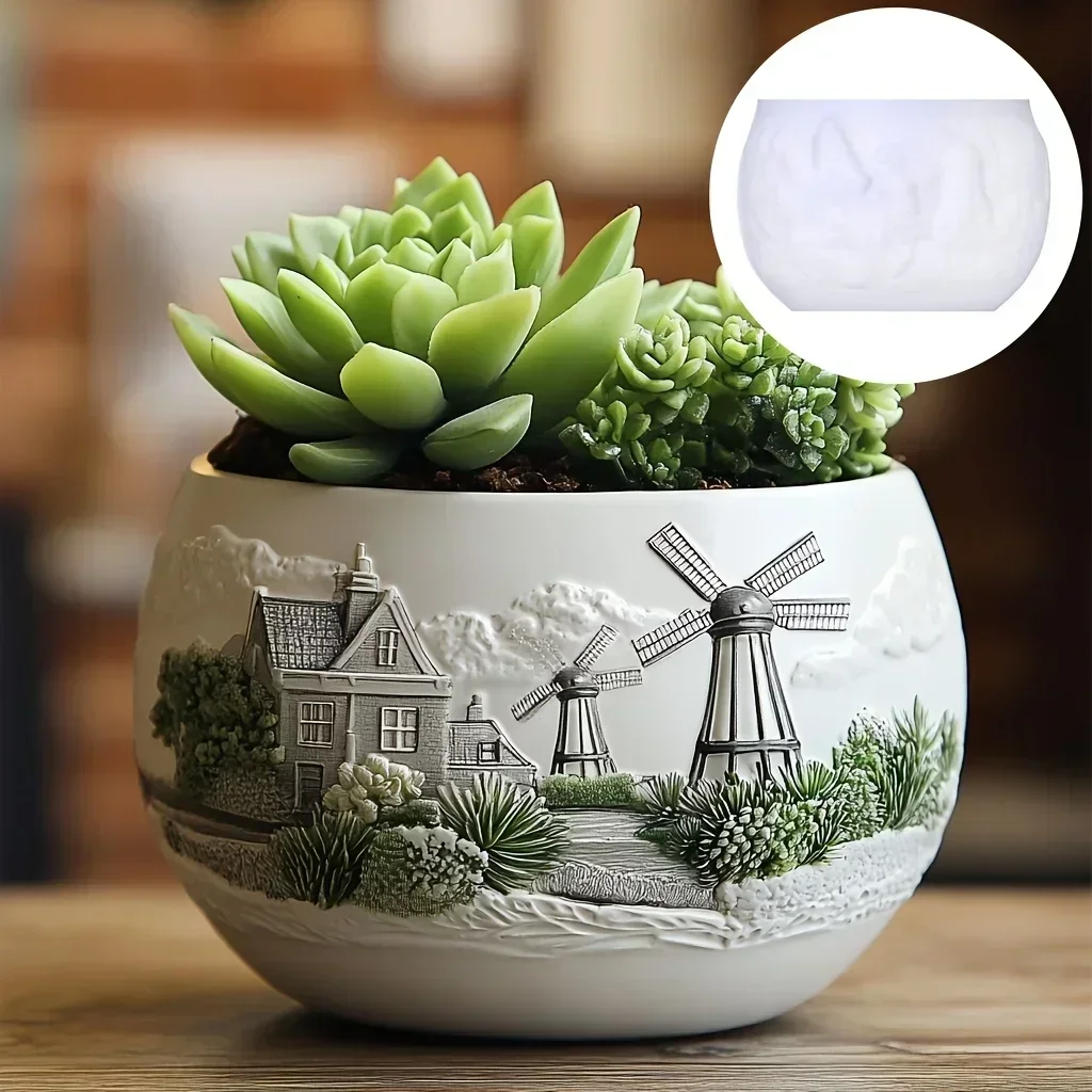 DIY 熱気球タウンハウスレリーフ多肉植物ポット樹脂シリコー - Resin Art Heat Gun のレビューと価格