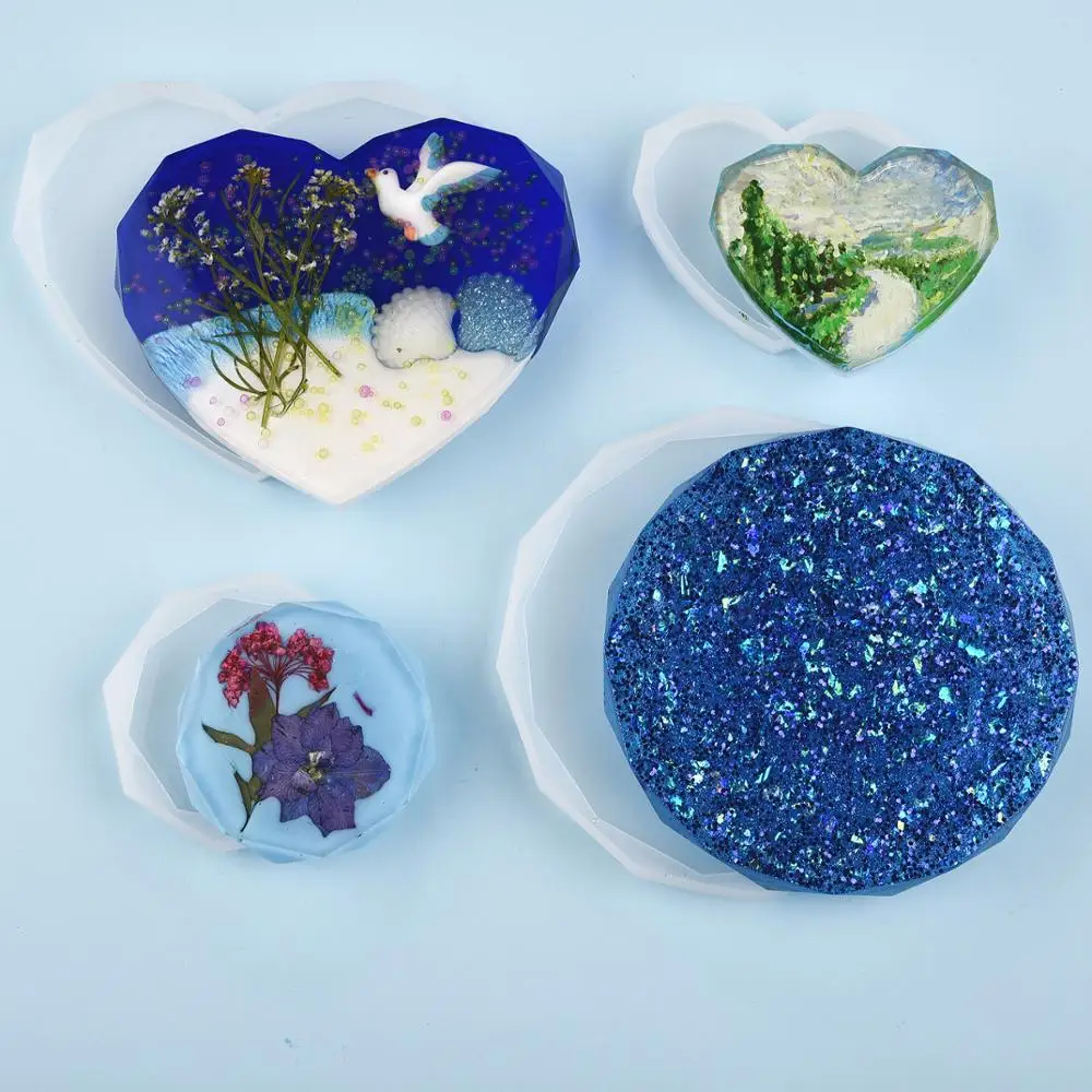 樹脂コースターシリコンモールド鋳造ラウンドハート型モールド  - Resin Art Heart のレビューと価格