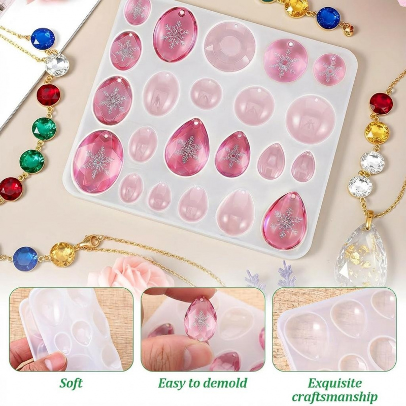 3個入り宝石シリコンモールド樹脂ジュエリーモールドジュエリー - Resin Art Heart のレビューと価格