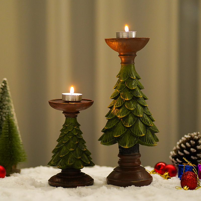 家の装飾 クリスマスツリー キャンドル デスクトップホルダー - Xmas Resin Art のレビューと価格