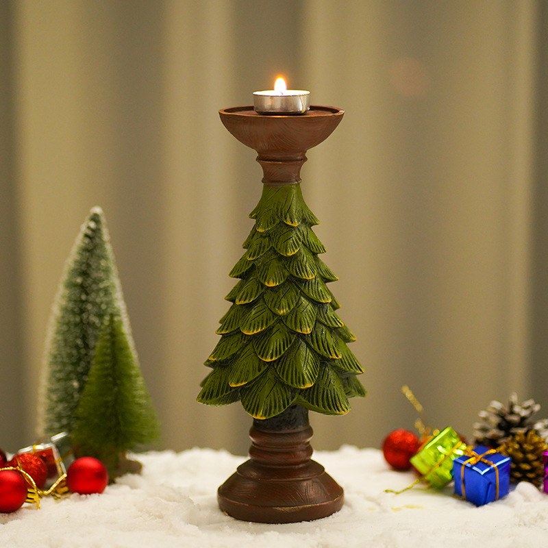 家の装飾 クリスマスツリー キャンドル デスクトップホルダー - Xmas Resin Art のレビューと価格
